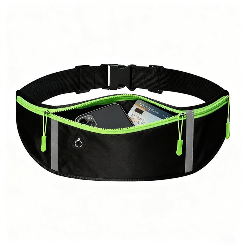 Beatac Slim Running Belt For Jogging, Hiking & Cycling Unisex Phone & Money Holder for Men & Women (Black)