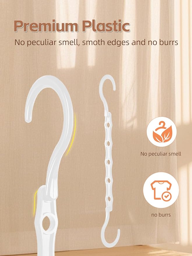 HOUSE DAY White Magic Space Saving Hangers, Premium Smart Hanger Hooks