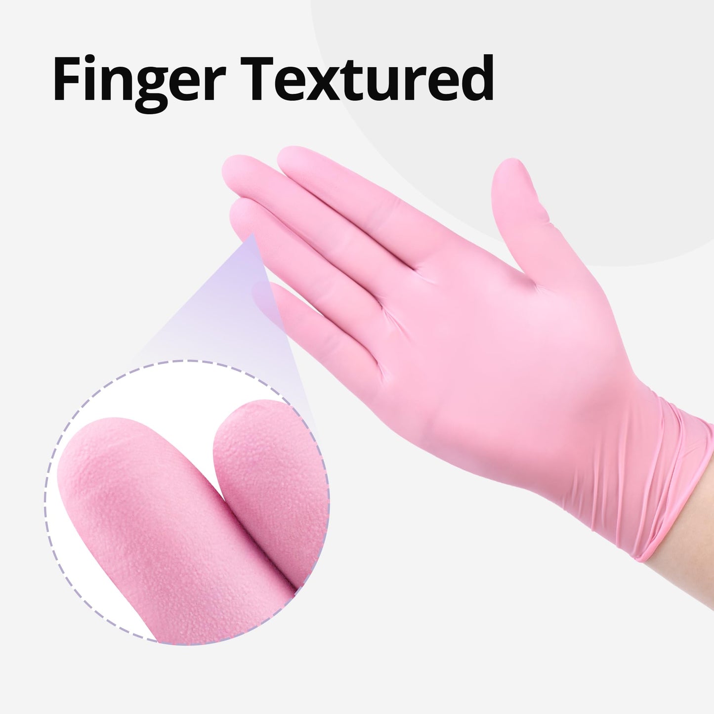 SwiftGrip Nitrile Exam Gloves, 4 Mil, Medium, Cherry Blossom, Food Safe Gloves Disposable Latex Free, Powder Free for Cleaning Supplies, Esthetician, Hair Dye, Tattoo Supplies (Box of 50)