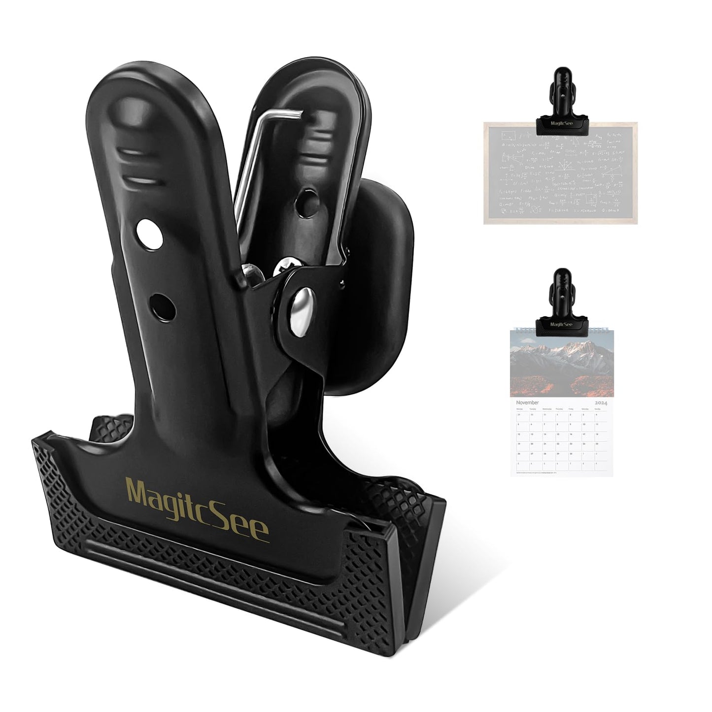 2 Pcs Heavy Duty Magnetic Clips with 1.5 Inch Mouth Opening - Securely Grip Flags, Backdrop Blueprints, Calendars,Tools - Ideal for Artists, Photography Shooting Studios, Worksite, Offices, Tool Carts