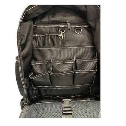 20-408 490mm Heavy Duty Polyester Tool Backpack with Plastic Base, Orange/Black