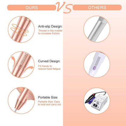 Electric Nail Drill,USB Electric Nail Drill Machine for Acrylic Nail Kit,Portable Electric Nail File Polishing Tool Manicure Pedicure Kit Efile Nail Supplies for Home Salon,Pink