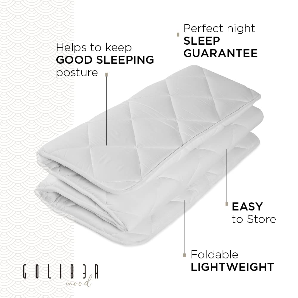 Goliber Japanese Floor Mattress Futon Mattress Tatami Foldable Pad, Roll Up Sleeping Pad, Shikibuton, (Twin 39 x 82 inch - 100 x 210 cm)