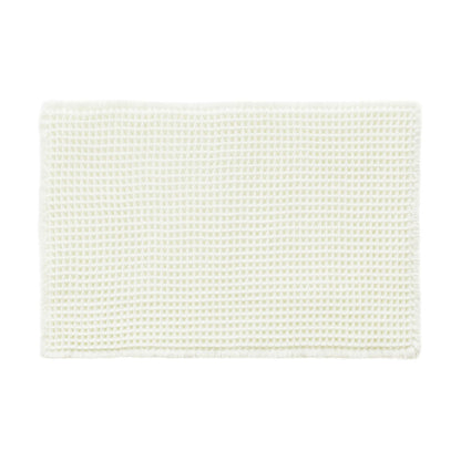 Triohero Waffle Bath Mat, Small Boho Bathroom Rugs Non Slip Washable, Ultra Soft Super Absorbent Quick Dry Farmhouse Bathroom Decor, 16" x 24", Cream White