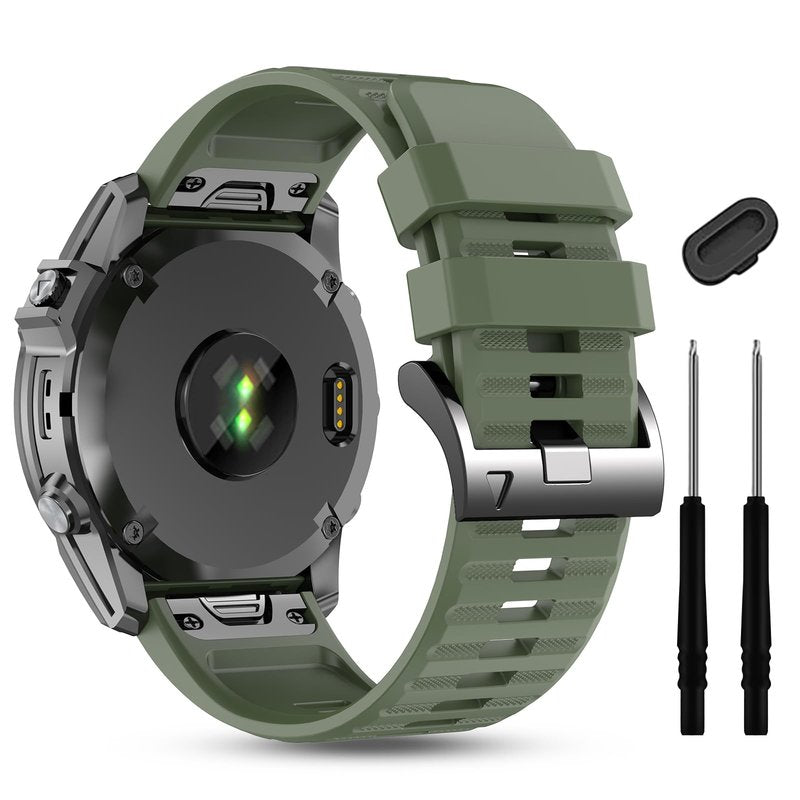 Silicone Band for Garmin Enduro 3 2/Fenix 8 pro/tactix 8 AMOLED 51mm/Fenix 7X/6X pro sapphire solar/5X plus, 26mm Quickfit Sprot Watch Strap Replacement for Descent Mk2i/3i/epix Pro/quatix 8 51mm