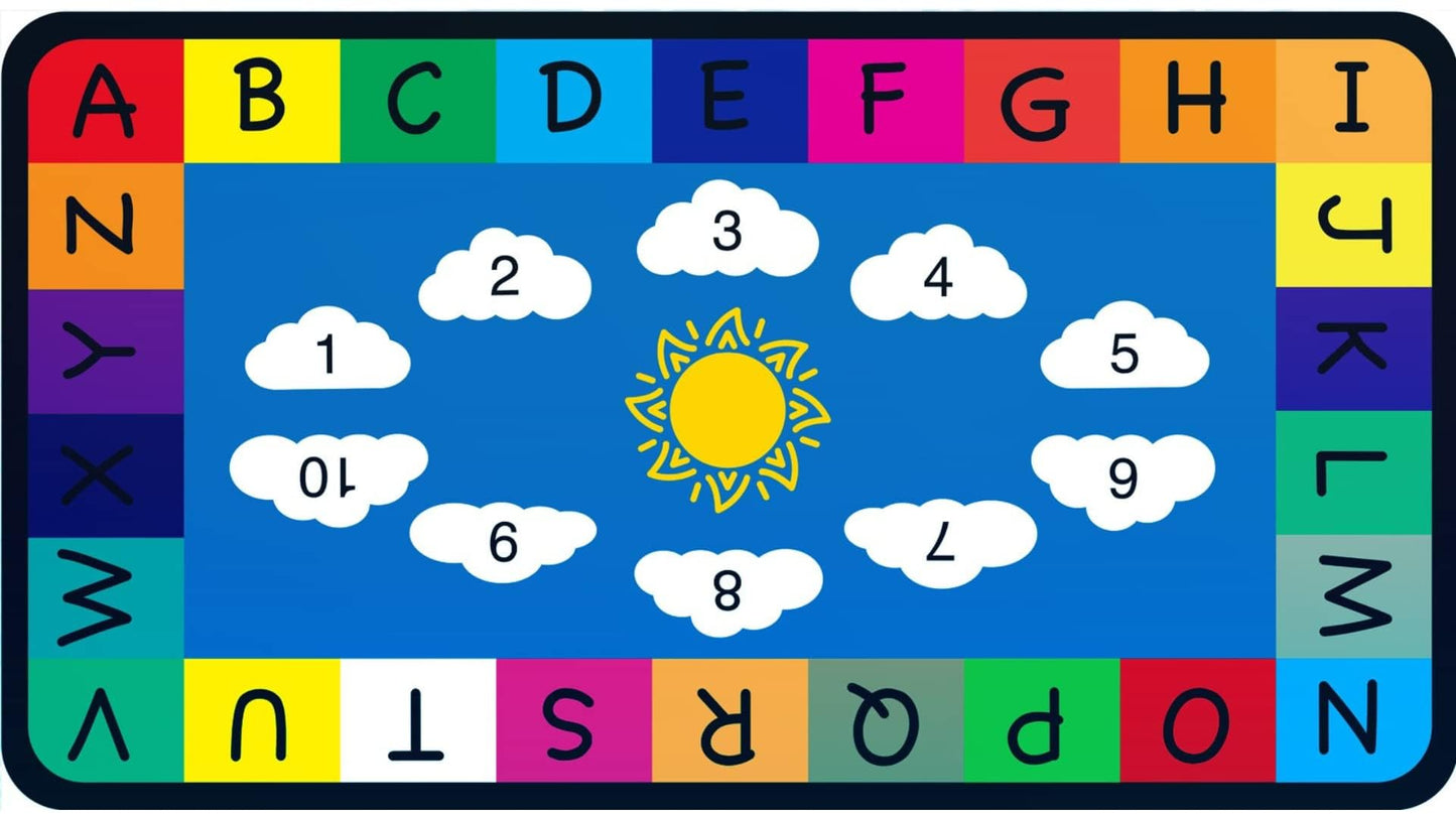 Genki - Classroom Rug for Kids - Education Classroom Carpet for Children - Colorful Seating Area - Large Elementary Classroom Rugs - Kids Seating for School Playroom | 6'6"x12'