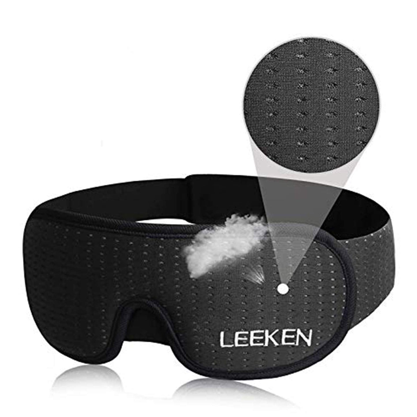 LEEKEN 3D Sleeping Eye Mask - 100% Lights Blockout Sleep Mask for Men Women, Cool Sports Fabric Eye Cover for Travel/Nap/Night Sleeping,Comfortable and Breathable… (mesh-Grey)