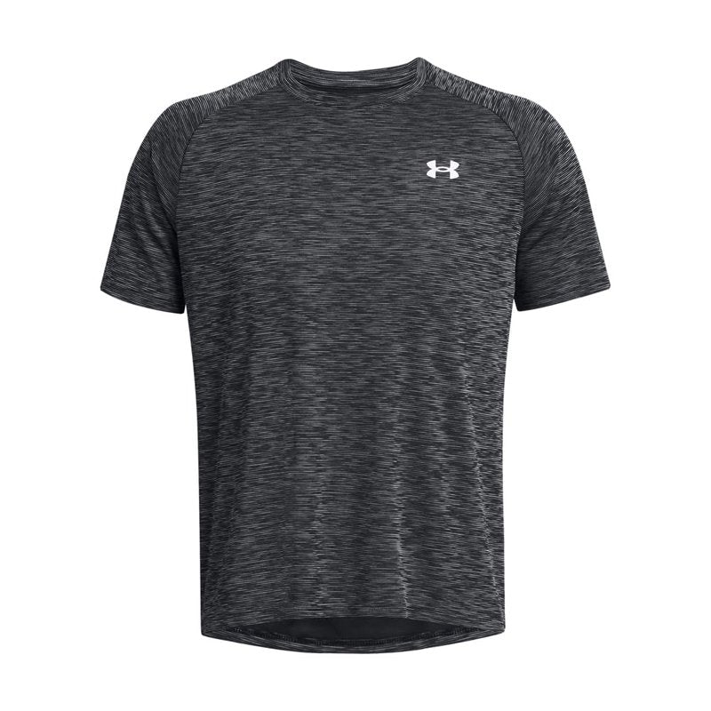 Under Armour Men's Tech Textured Short Sleeve T Shirt, (001) Black / / White, Large
