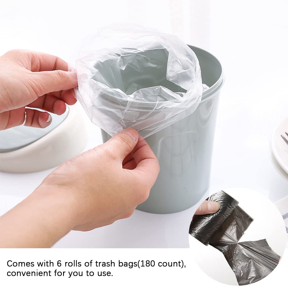 SITAKE Mini Swing Lid Desktop Trash Can, Blue + Green + Pink, Plastic, 3 Colors, 180 Count