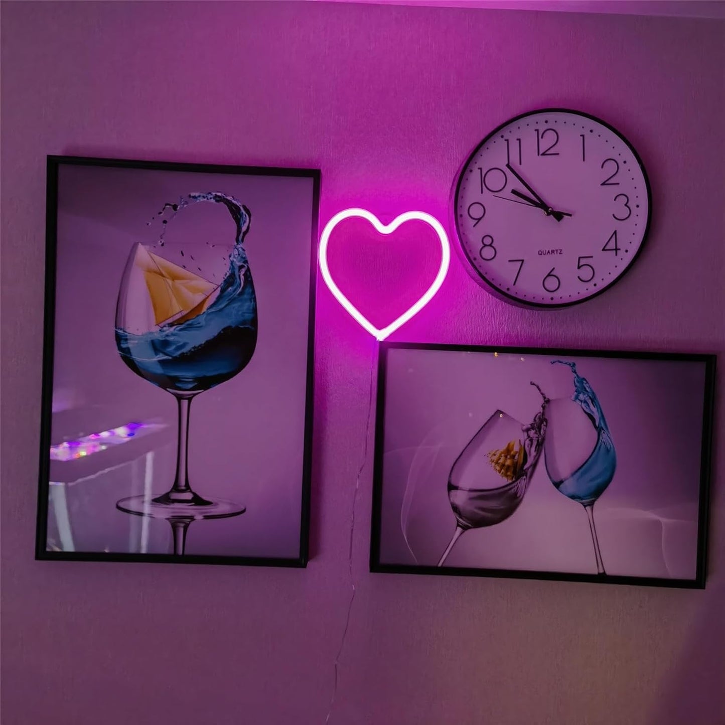 LED Neon Heart Sign,Love Hearts Neon Light for Girls Pink Room Bedroom Dorm Decor,USB or Battery Powered Heart Lamp for Wedding Valentine's Day Mother's Day Window Wall Decorations(1Pc Pink)