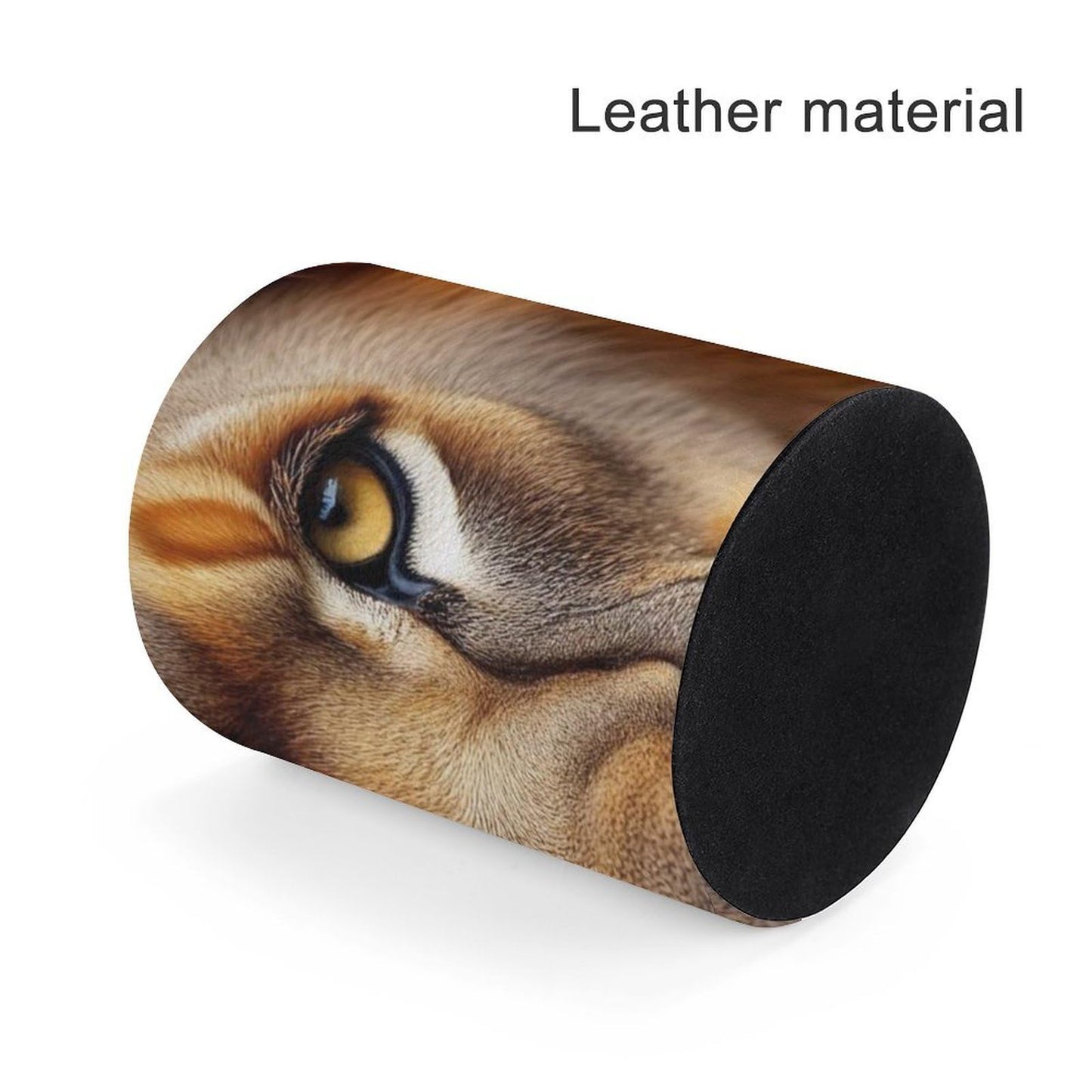 UTRSIFB Pen Holder Leather Pencil, Holder Cup Makeup Brush Storage Organizer, Waterproof Multifunctional Office Supplies Lion