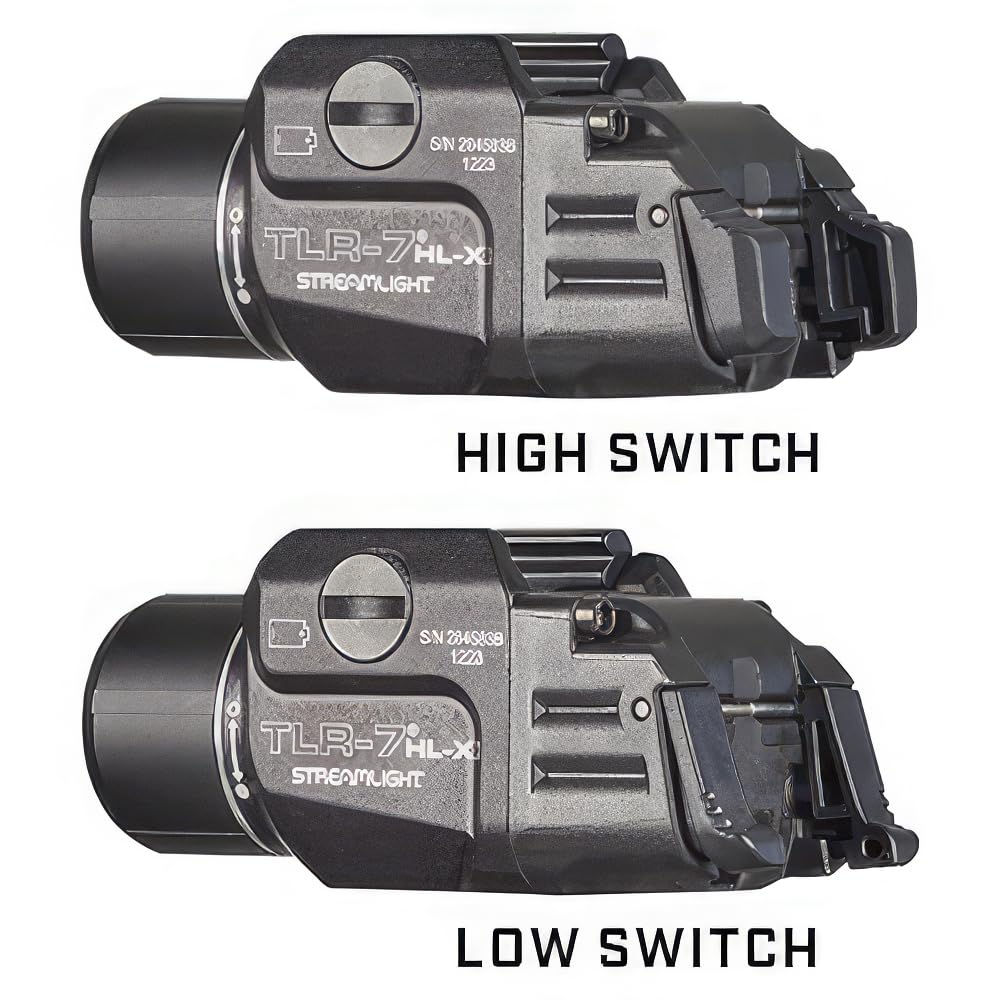 Streamlight 69458 TLR-7 HL-X USB 1000-Lumen 22000-Candela Rechargeable Rail Mounted Weapon Light with Interchangeable High & Low Switches and Key Kit, Black