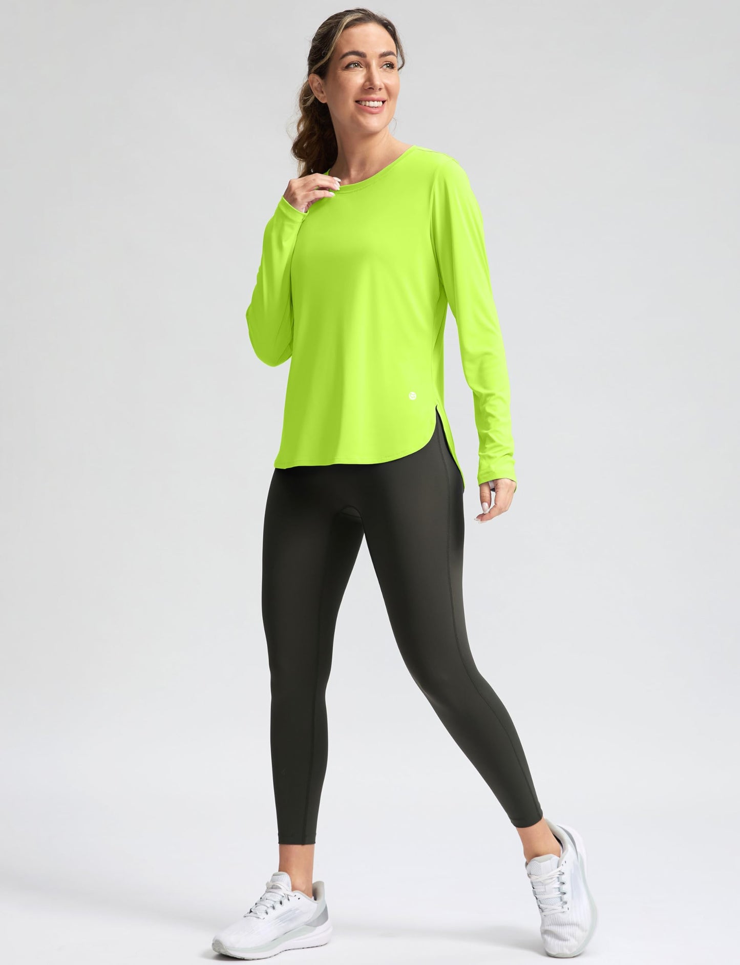 Women's Sun Shirts UPF 50+ Long Sleeve UV Protection Shirt Lightweight Quick Dry Workout Hiking Tops for Women(Bright Green,XXXL)