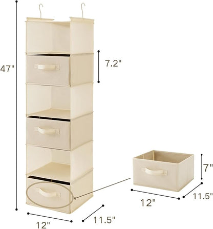 MAX Houser 6 Tier Shelf Hanging Closet Organizer, Closet Hanging Shelf