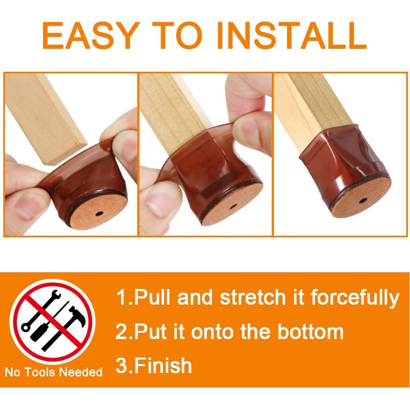 24 Pcs Chair Leg Floor Protectors for Hardwood Floors Silicone Covers to Protect Wood Tile Floors Felt Bottom Furniture Leg Caps Anti-Scratch Reduce Noise (Fit:1.3"-2")