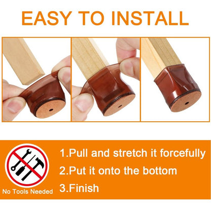 24 Pcs Chair Leg Floor Protectors for Hardwood Floors Silicone Covers to Protect Wood Tile Floors Felt Bottom Furniture Leg Caps Anti-Scratch Reduce Noise (Fit:1.3"-2")