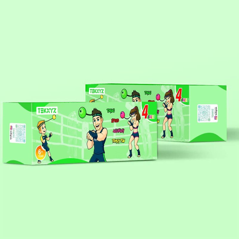 TEKXYZ® Reflex Ball Family Pack with Counter App | Online Community for Boxing Ball, Ideal for Coordination, Punching, Stress Relief, Home Workouts & Fitness | Stocking Stuffer Gift for All Ages