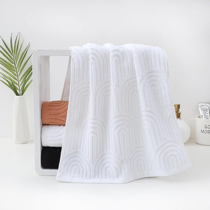 Pidada Hand Towels Set of 4 Striped Pattern 100% Cotton Absorbent Soft