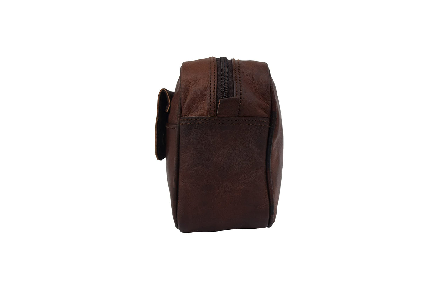 Vintage Handmade Real Brown Leather Toiletry Bag For Men, Shaving Kit Organizer Pouch Wash Bag Case