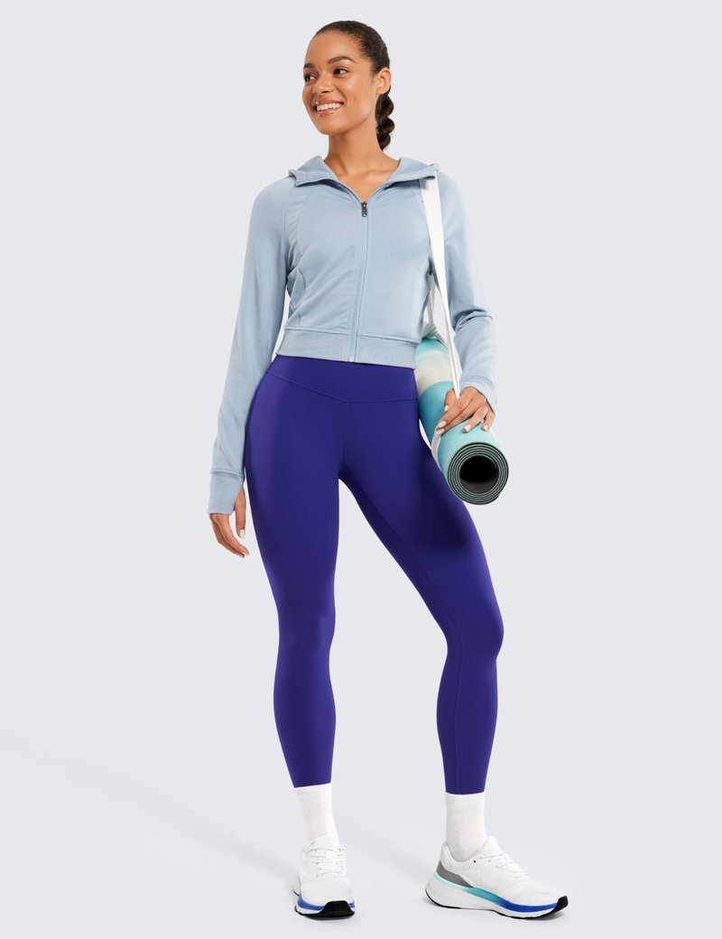 CRZ YOGA Butterluxe Yoga Leggings 25" - High Waisted Buttery Soft Womens Workout Lounge Pants Larkspur Blue Small