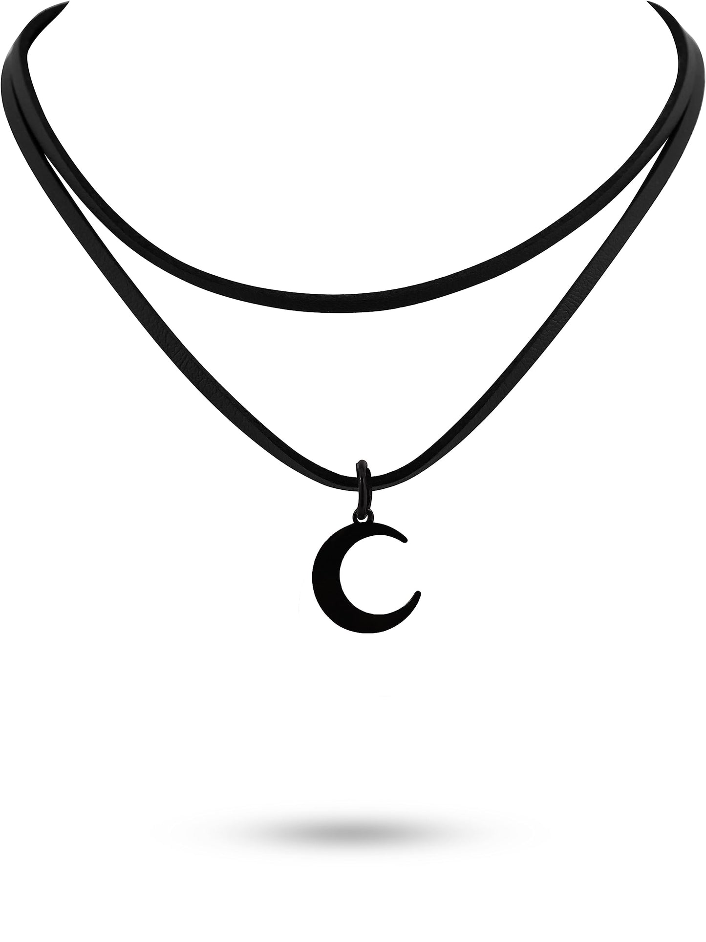 Sacina Gothic Boho Layered Black Crescent Moon Choker, Moon Necklace for Women, Gothic Emo Grunge Necklace, Goth Jewelry, Christmas Jewelry Gift for Women