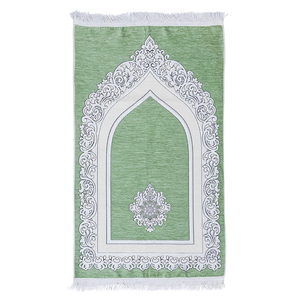 East West Souk Luxurious Velvet Prayer Mat – Soft, Elegant & Foldable – Available in 5 Beautiful Colors (Green)