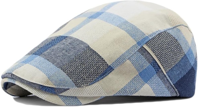 Plaid Newsboy Hat - Adjustable Flat Cap for Men & Women | Lightweight Ivy Cabbie Driving Hat