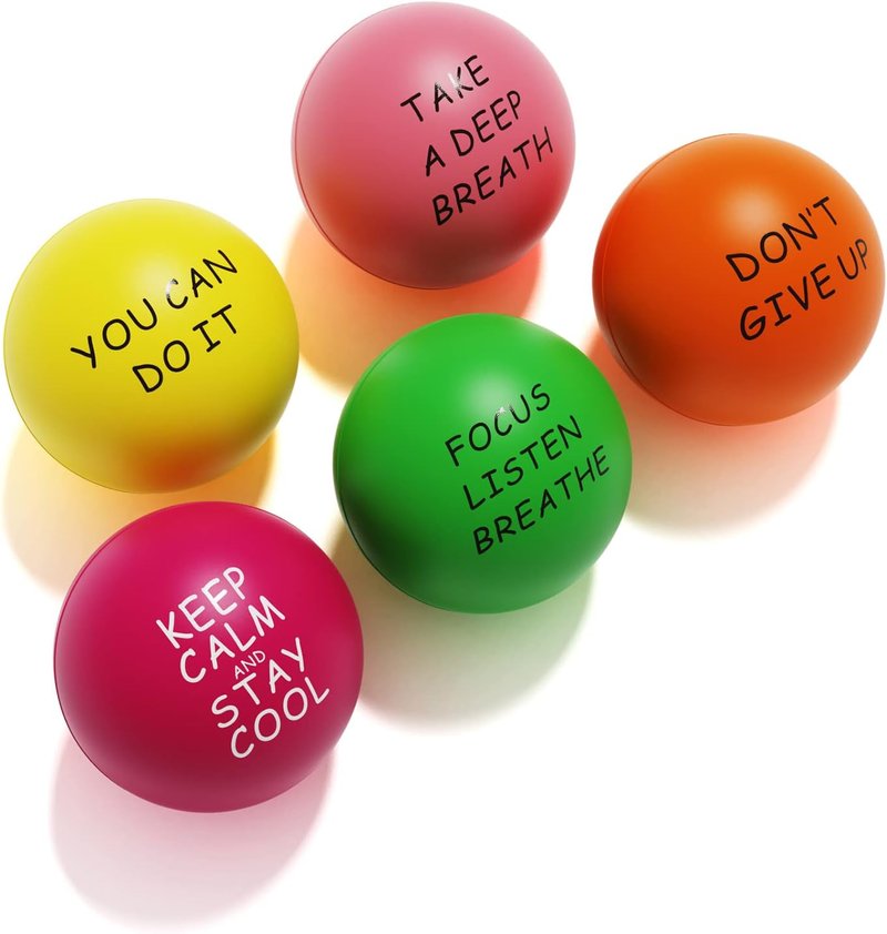 Stress Relief Balls - Lumarice Motivational Stress Balls for Kids & Adults | 5-Pack Hand Exercise Balls to Relieve Anxiety