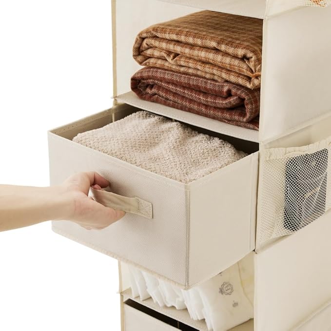 Hanging Shelf Closet Storage Organizer Removable Drawers ，Hanging Storage