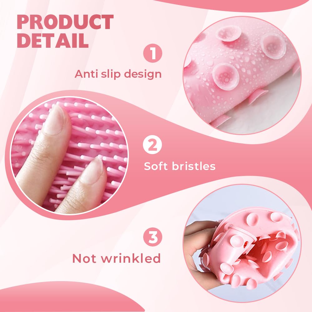 Silicone Shower Foot Scrubber Mat, 2025 New Foot Back Cleaning Pad Back Washer Exfoliating Bath Wash Pad, Shower Foot Scrubber Mat with Non-Slip Suction Cups (Gray)