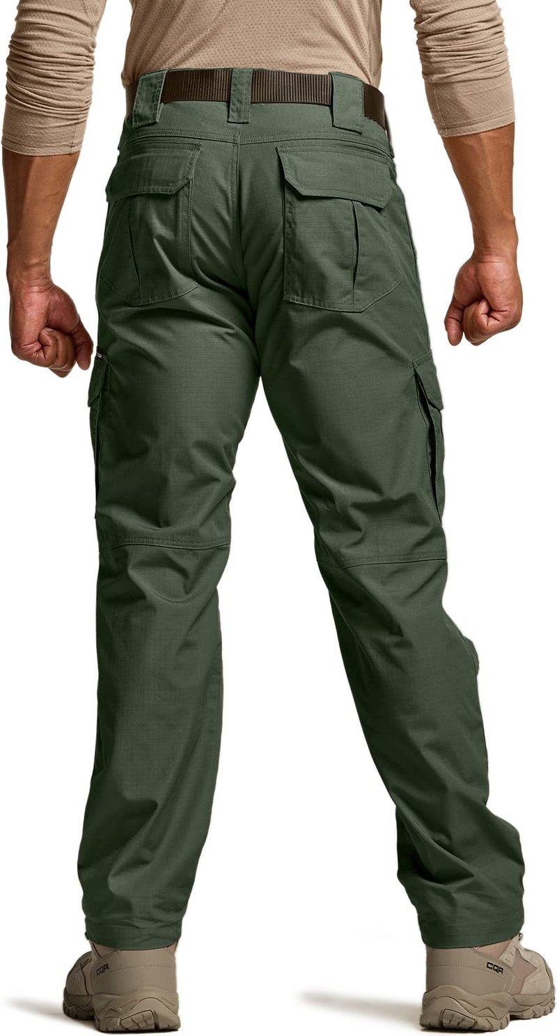 CQR Men's Tactical Pants, Water Resistant Ripstop Cargo Pants, Lightweight EDC Work Hiking Pants, Outdoor Apparel, Raider Mag Green Kelp, 32W x 32L