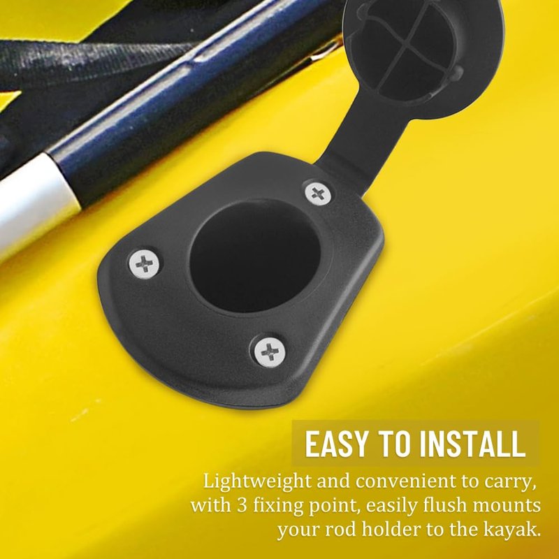 WMYCONGCONG 2 PCS Kayak Deck Fishing Rod Holder Plastic Flush Mount Fishing Boat Rod Holder w/Cap Cover for Kayak Boat Canoe