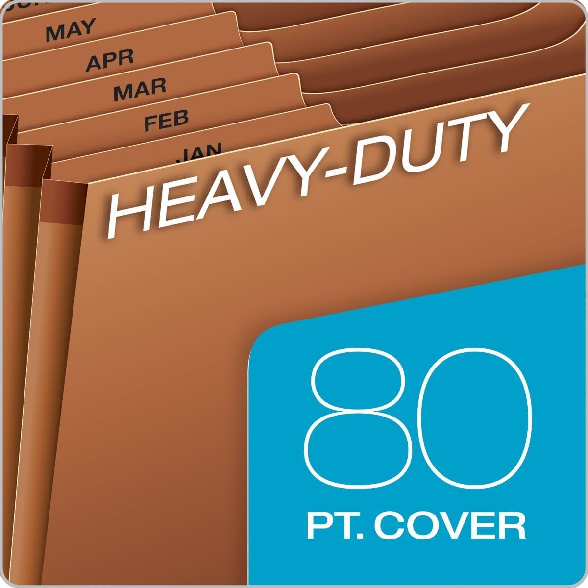 Pendaflex Heavy Duty Expanding File with Flap, Document Organizer for School, Home and Office, Portable File Organization, 12 Monthly Pockets, 1/3 Cut Tabs, Brown, Letter Size (R117MLHD)