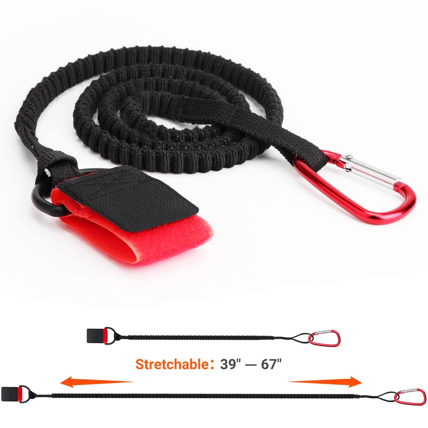 Boncas Paddle Leash Stretchable Kayak Paddle Coiled Leash for Kayak and SUP Paddles, Fishing Poles Rods 4 Pack
