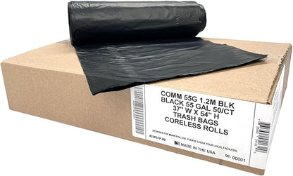 Ultrasac Heavy Duty 55 Gallon Black Trash Bags
