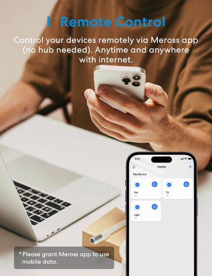meross Smart Plug Power Strip, WiFi Flat Outlet 15A Compatible with Apple HomeKit, Siri, Alexa, Google Assistant & SmartThings, with 4 AC Outlets & 4 USB Ports, 6 Feet Surge Protector Extender