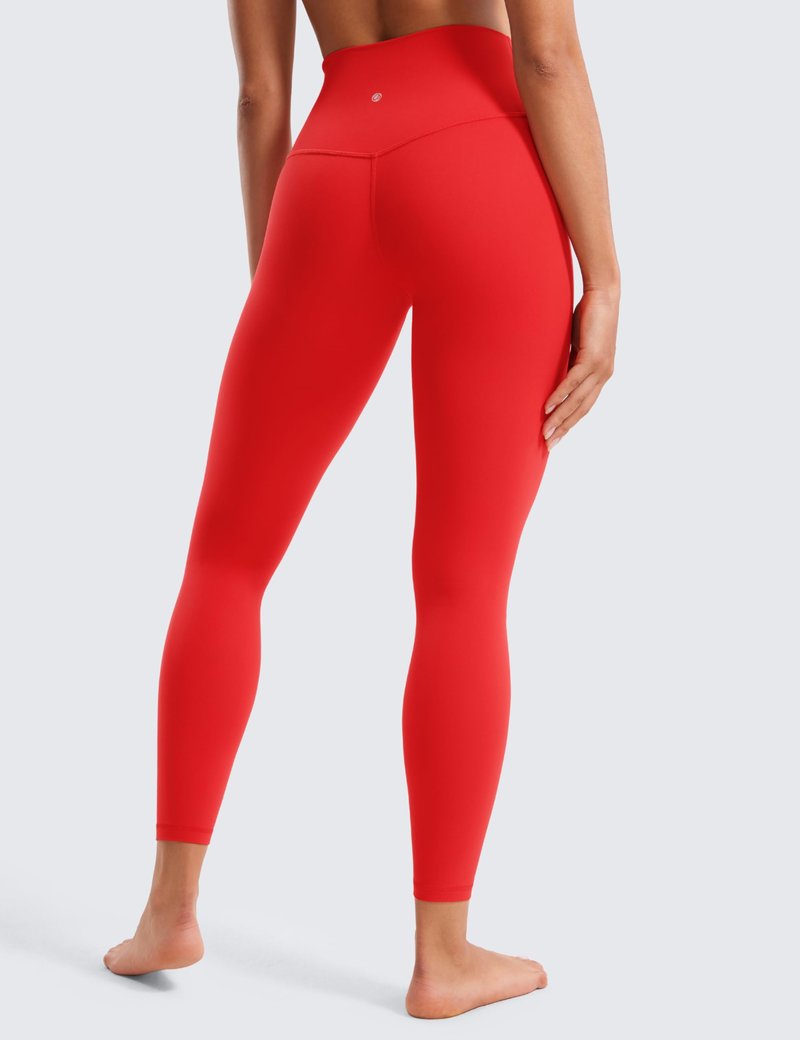 CRZ YOGA Butterluxe Yoga Leggings 25" - High Waisted Buttery Soft Womens Workout Lounge Pants Deep Red Small