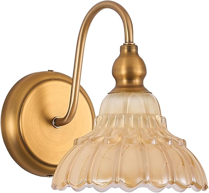 Modern Wall Sconce Bedside Wall Lamp White Vintage Glass Bedroom Light Fixtures in Door Lighting Fixture for Bathroom Living Room Hallway Corridor