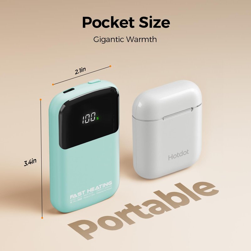 AI Hand Warmers Rechargeable, Real-Time Temp & Battery Display, Electric Hand Warmers, Fast Heating, Fits in Gloves/Pocket, Gifts for Women & Men
