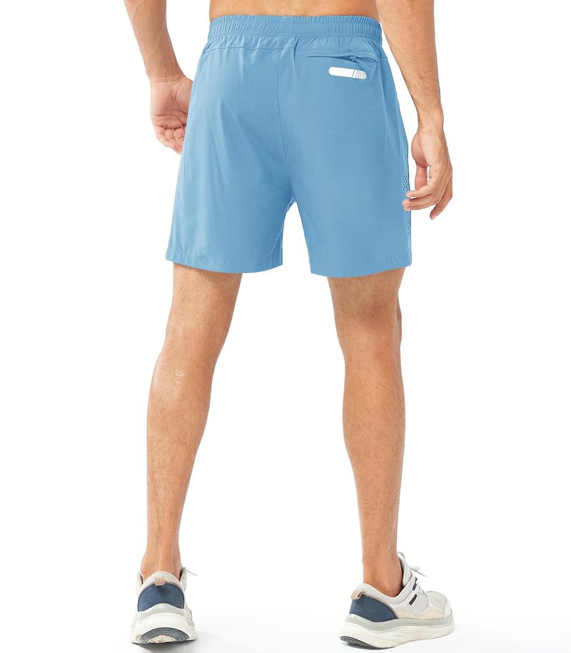 NORTHYARD Men's Athletic Running Shorts Gym Workout 7"/9"/5" Quick Dry Lightweight Sports Basketball Tennis 3 Zipper Pockets SKYBLUE-5inch 3XL