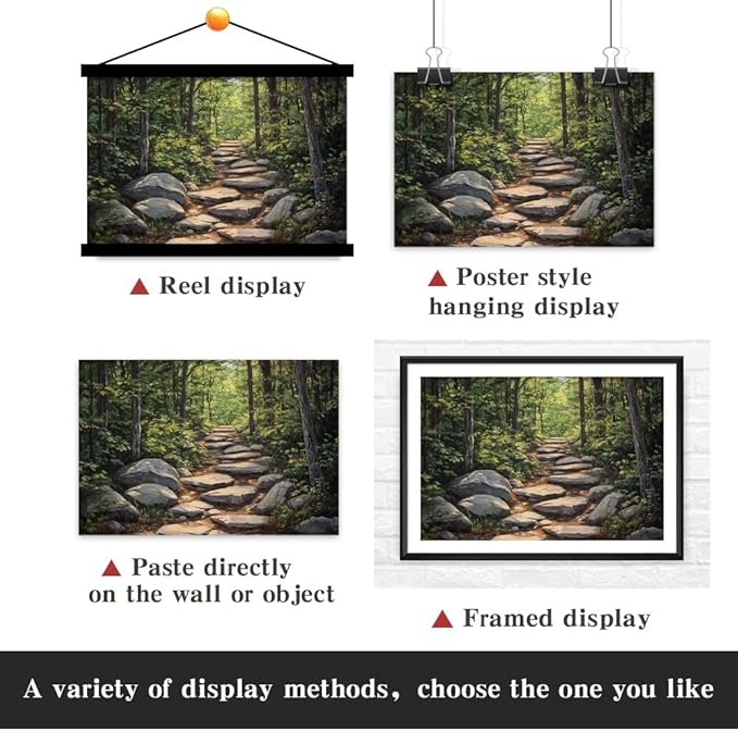 Yesad Nature Wall Art, Forest Path Landscape Wall Decor, Modern Farmhouse Canvas Art Abstract Botanical Canvas Décor Home Decorations for Living Room Bedroom (Unframed,18”x12”, Path)