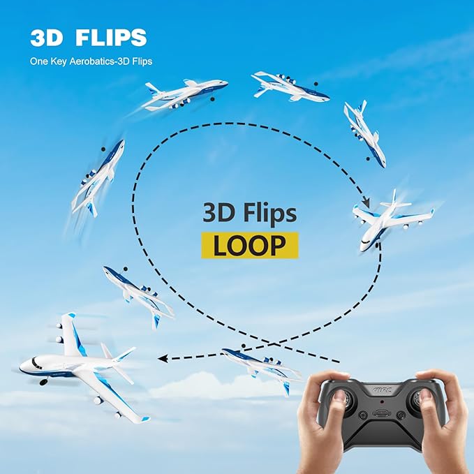 4DRC G2 Foam Remote Control Airplanes RC Planes for Kids Adults RC Airplane Fighter Jet with 3 Battery for Beginners Adult Light Airplane Toy Gifts for Kids Boys （3 Battery）