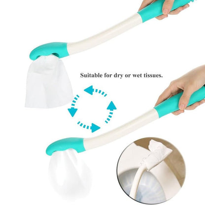 VBQFDPH Long Handle Bottom Wiper, Toilet Aids Tool, Extends Reach Over 15 Inches, Grips Toilet Paper or Wipes