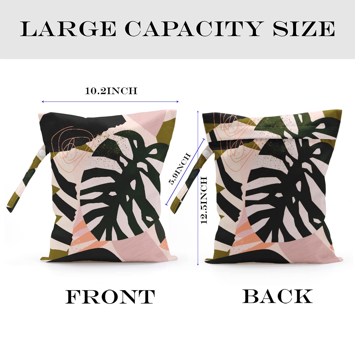 zcyxuuw Wet Dry Bag for Swimsuit, Travel, Beach, Pool, Stroller, Diapers, Dirty Yoga Gym Clothes, Makeup Bag, Waterproof Tropical Palm Leaves Decor Jungle Palm Leaf Favors