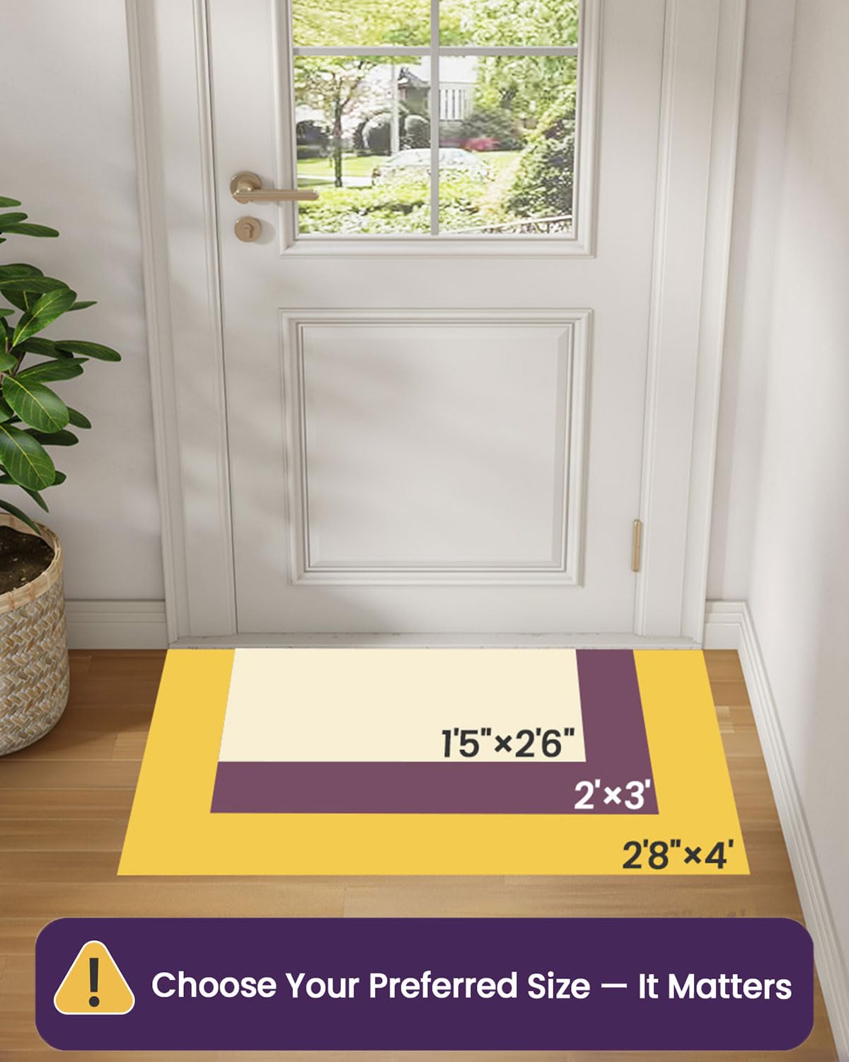 DEXI Front Door Mat Indoor Entrance, 24x36 Non Slip Entryway Doormat Dirt Trapper, Absorbent Entry Mats for Inside House, Patio, Porch, Light Beige