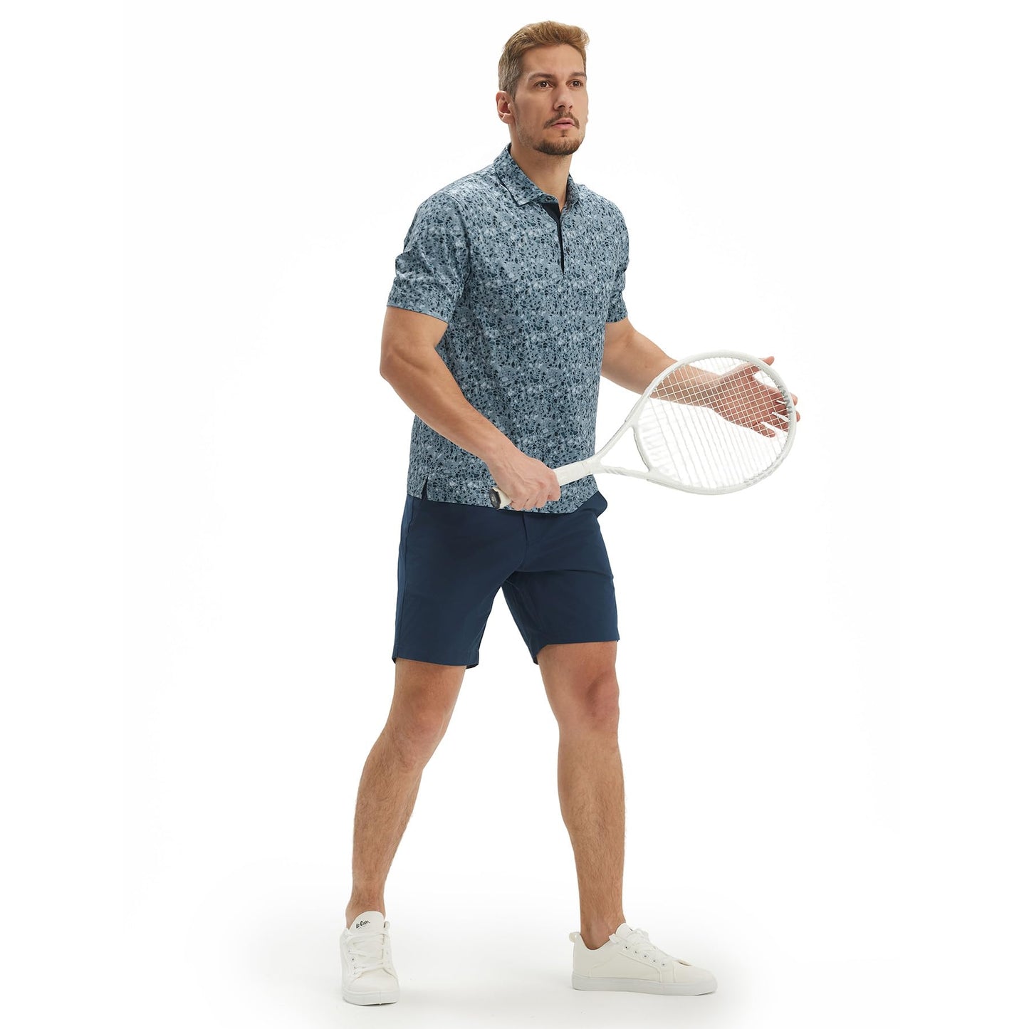 M MAELREG Polo Shirts for Men Quick Dry Fit Short Sleeve Performance Moisture Wicking Print Men’s Golf Shirts