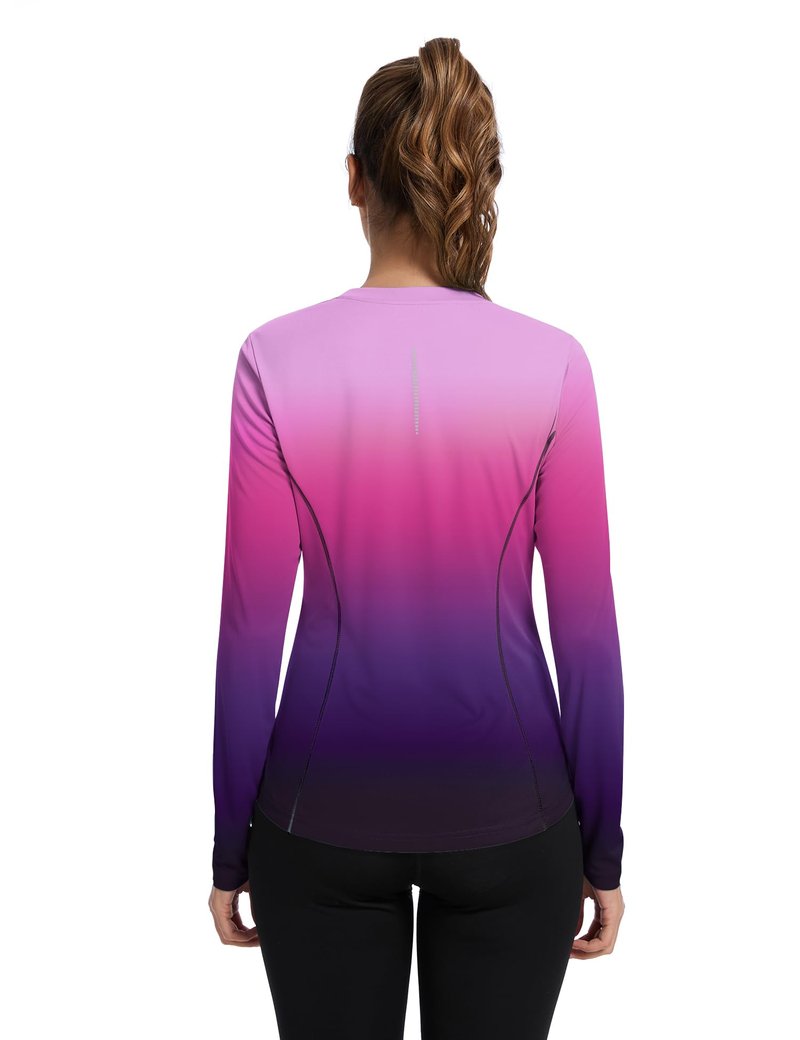 Avoogue Women's Sun Shirts UPF 50+ Long Sleeve UV Protection Shirt Lightweight Quick Dry Workout Hiking Tops for Women(Gradient Purple,M)
