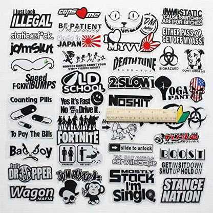 JDM Race Car Decals - Japanese JDM Reflex Hard Hat Stickers - Funny Adult Stickers