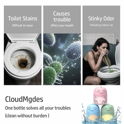 CloudMades Cute Dinosaur-Shaped Toilet Bowl Cleaner Bottle, Bathroom Toilet Tank Cleaner with Ocean, Jasmine, and Peach Scent,Three bottles can be used for 9 months (Ocean&Peach&Jasmine)