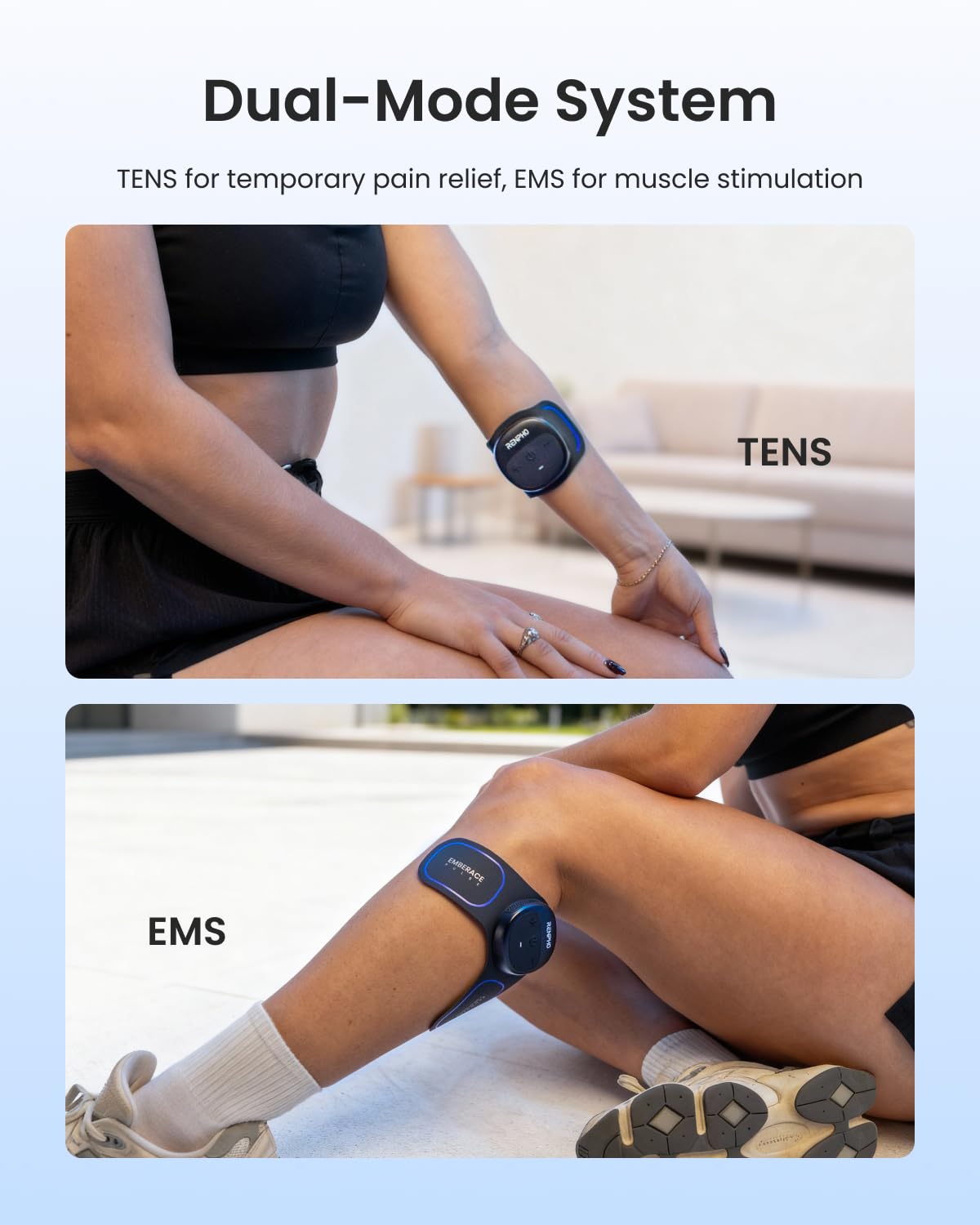 RENPHO Wireless TENS Unit Muscle Stimulator, Portable EMS Muscle Stimulator Machine, Rechargeable TENS Machine Muscle Relaxer for Back, Waist, Shoulders, Legs, 4 Gel Electrode Pads